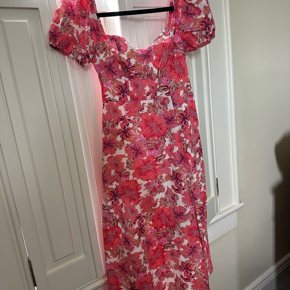 Hello Molly Floral Pink Puff Sleeve Dress